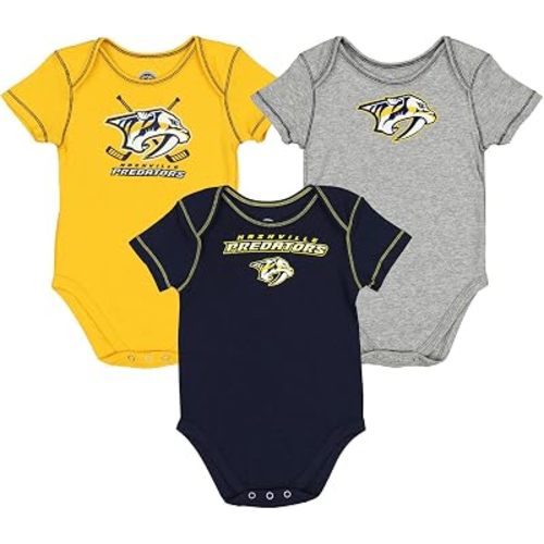 Outerstuff NHL Infants 3pk Short Sleeve Creeper Bodysuit Set (0M - 18M)