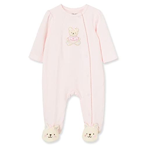 Little Me Clothes for Baby Girls' 100% Cotton Scratch-Free Tag Footie Sleeper, Preemie to 9 Months