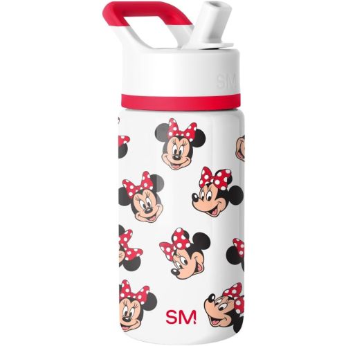 Simple Modern Kids Summit Water Bottle with Straw Lid | Disney Minnie Mouse 14oz Stainless Steel Cup Insulated Tumbler for Girls, School | Minnie Mouse Fun