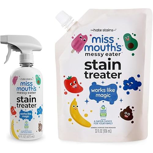 Miss Mouth's Messy Eater Stain Treater 32oz XL Refill Pouch and 16oz Bottle