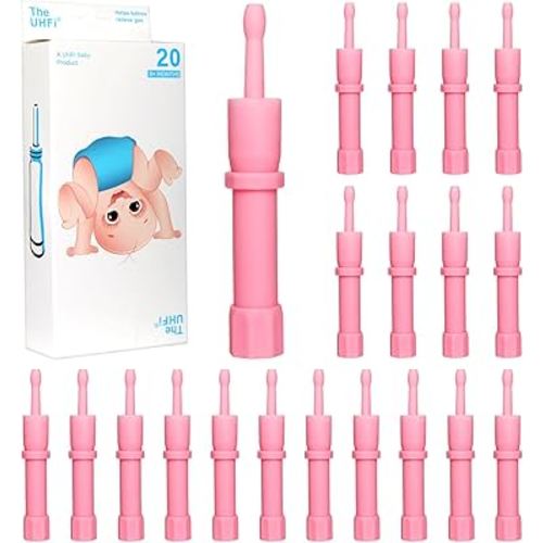 Gas and Colic Reliever for Babies, Baby Gas Colic Relief, Natural Solution for Baby Colic and Gas Relief, Safe & Effective Instant Constipation Relief for Babies, 20 Count (Pink)