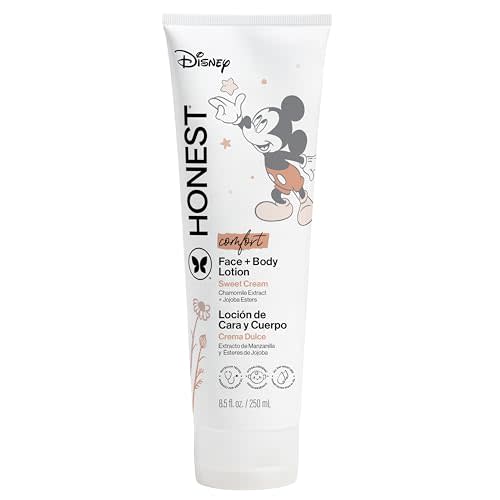 The Honest Company Moisturizing Face and Body Lotion Fast Absorbing Dermatologist Tested Hypoallergenic Disney’s Mickey Mouse Comfort Sweet Cream 8.5 fl oz