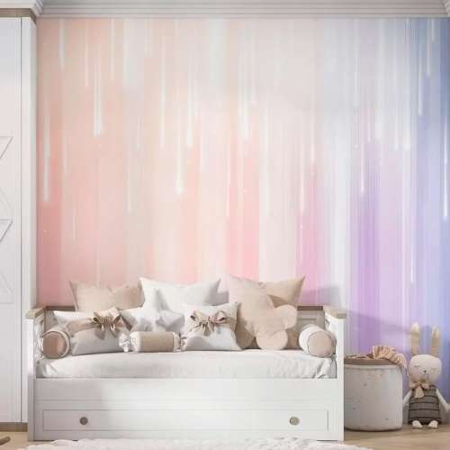 Rainbow wallpaper kids Girls nursery wall mural Peel and stick removable accent wall decor