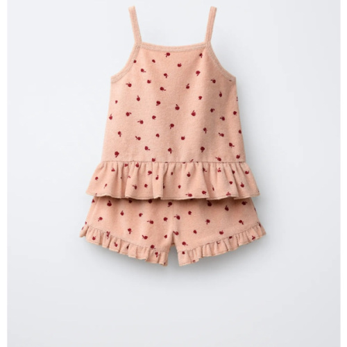 FLORAL TERRY CLOTH T-SHIRT AND BERMUDA SET - Ecru | ZARA United States