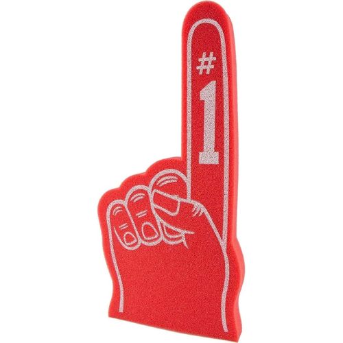 Giant Foam Finger 18 Inch- Number 1 Universal Foam Hand for All Occasions - Cheerleading for Sports - Exciting Vibrant Colors use as Celebration Pom Poms- Great for Sports Events Games School Business