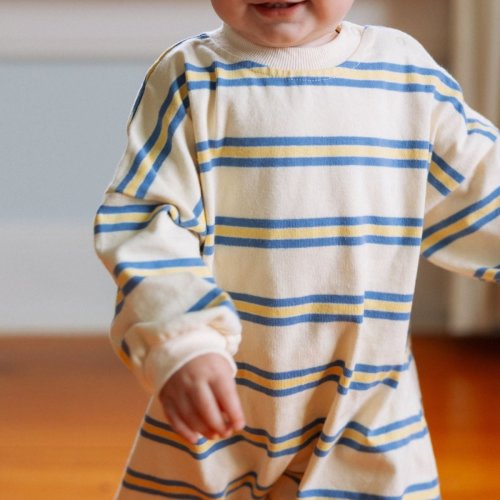 Striped Long Sleeve Romper