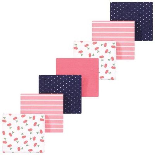 Luvable Friends Hudson Baby Flannel Receiving Blankets 7pk, Pink Cherry