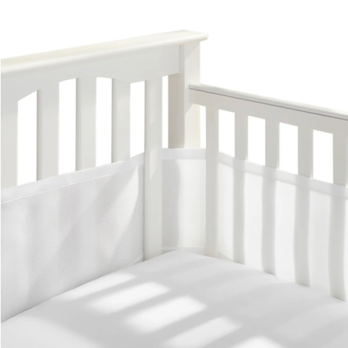 HALO Breathable Mesh Crib Liner for Full Sized Crib in White