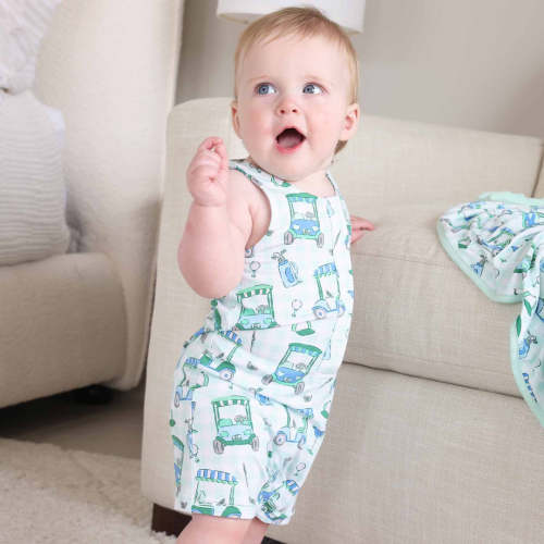 Sleeveless Snap Romper | Birdie Babes Green