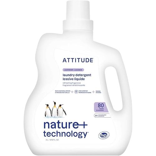 ATTITUDE 2X Concentrated Liquid Laundry Detergent, Lavender, 80 Loads