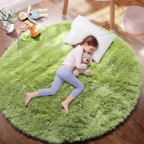 Sanmadrola Super Soft Shaggy Rugs Fluffy Carpets 2.6X2.6 Feet, Indoor Modern Plush Area Rugs for Living Room Bedroom Kids Room Nursery Home Decor, Upgrade Anti-skid Durable Rectangular Fuzzy Rug
