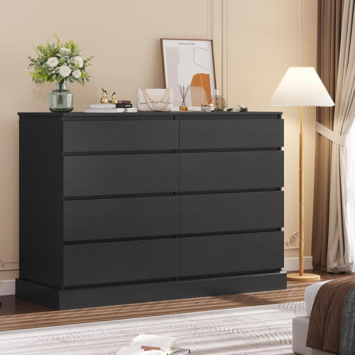 Latitude Run® Dresser For Bedroom, Modern Long Double Dressers With 8 Drawers, Storage Organizer Chest Of Drawers For Living Room, Entryway, Dimensions 51.6''l X 15.7''d X 37.7''h & Reviews | Wayfair
