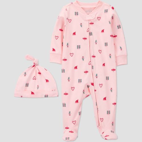Carter's Just One You® Baby Girls' Christmas Fairy Sleep N' Play with Hat - Pink