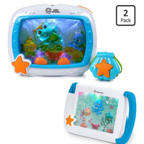 Amazon.com : Baby Einstein Sea Dreams Soother On-the-Go Gift Set, Sound Machine Aquarium | 2-Piece Bundle, Musical Crib Toy & Portable Sound Machine, 25+ Min Ocean Sounds, Music & Lights, Clip for Stroller, Newborn+ : Baby