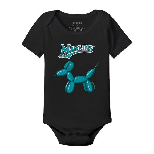 Infant Miami Marlins Tiny Turnip Black Balloon Dog Bodysuit