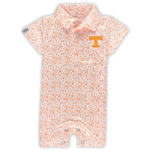 Infant Garb White Tennessee Volunteers Crew All-Over Print Polo Bodysuit