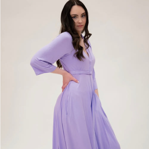 Lila Labor & Postpartum Gown in Lilac