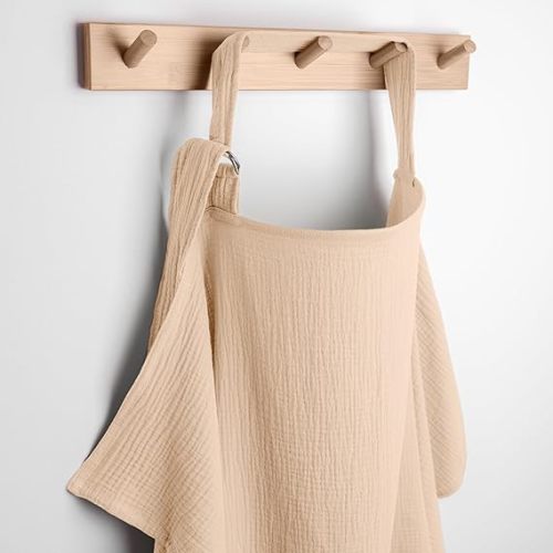 Comfy Cubs Muslin Nursing Cover, Pack of 1, 100% Muslin Breastfeeding Cover - Soft & Breathable Baby Nursing Scarf with Adjustable Neck Strap - Portable, Lightweight & Privacy Coverage - Sand