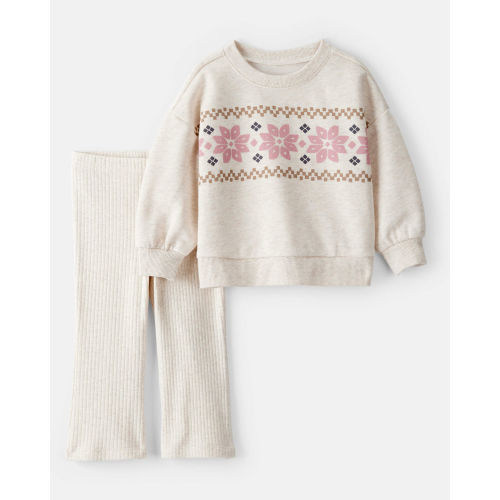 Baby Girl Fairisle Fleece Pullover & Pant Set - Ivory - Carter's | Carter's