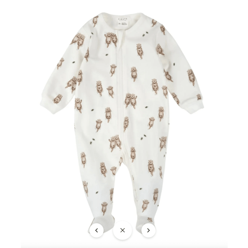 Otter Print on Off-White Sleeper by Petit Lem – Pacifier Kids Boutique - 3M