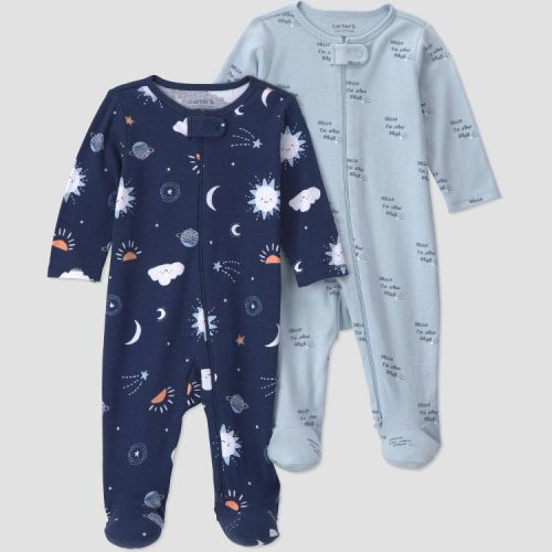 Carter's Just One You® Baby Boys' 2pk celestial Long Sleeve Sleep N Plays - Blue 9M