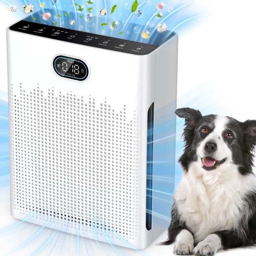 Air Purifiers for Bedroom Large Room Up to 2200 Ft², HEPA Air Purifier with Washable Pre-filter, Pet Mode, PM 2.5 Air Quality Monitor, for Pets Hair, Dust