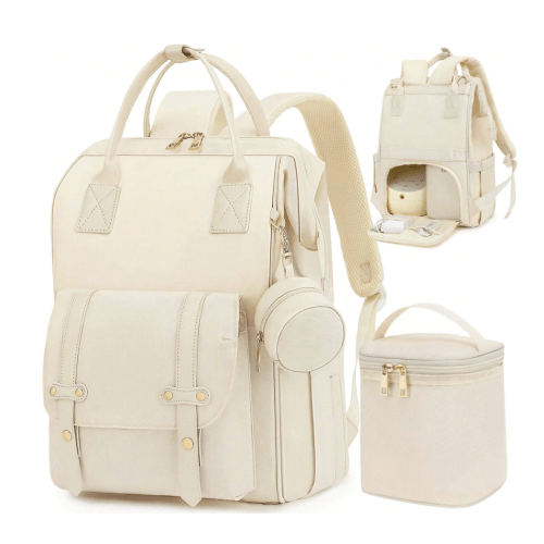 Breast Pump Backpack & Diaper Bag With Cooler, Fits Spectra S1 S2 Medela, Pumping Bag For Work, Fits 15.6" Laptop, 15 Pockets, Reinforced Zippers, Pacifier Case, Stroller Straps