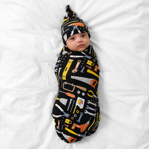 Little Builders Swaddle & Hat Set – Little Sleepies