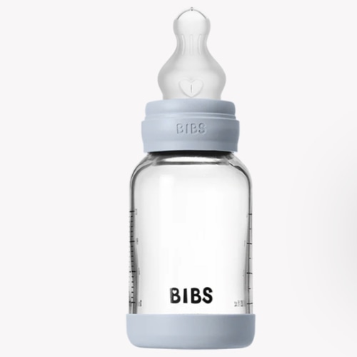 BIBS Baby Glass Bottle Set 4oz Silicone - Baby Blue | Anti-Colic – Bibsworld store US