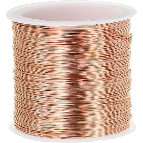 PATIKIL 28 Gauge Jewelry Wire, 328 Feet/100M Pure Copper Jewelry Beading Wire Soft Metal Plant Stem Ties for Jewelry Craft, Copper Tone (0.012")