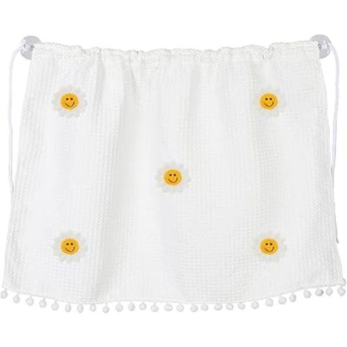 Car Side Window Sun Shade, Cute Blackout Car Window Shade Privacy Curtain for Baby, Automative UV Protection Window Shades with Suction Cup for Back Seat (Five Smile Flowers)