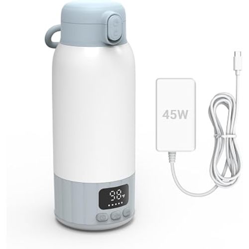 Portable Bottle Warmer for Travel, Milk Warmer with 45W Fast Charger