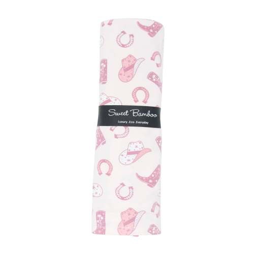 Pink Western Boots Baby Swaddle
