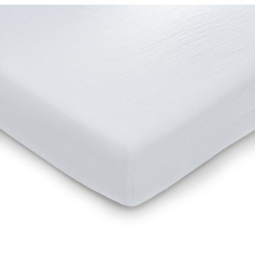 Comfy Cubs Muslin Fitted Crib Sheet, Extra Soft 100% Muslin Cotton Crib Sheets for Standard Crib and Toddler Mattresses (1 Pack, White)