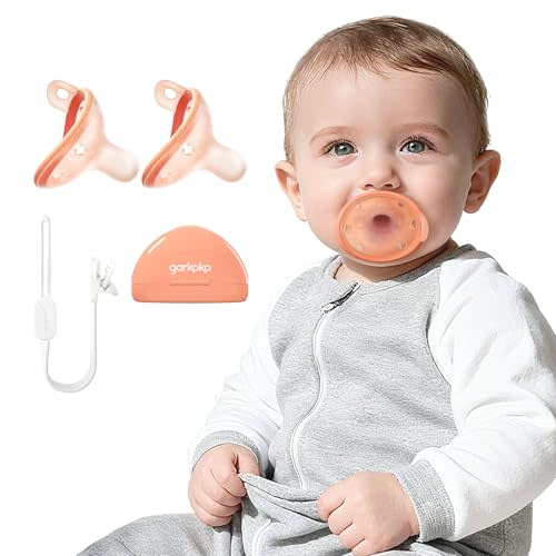 Garkoko 2-Pack Newborn Pacifiers with Clip & Case, 0-6 Months, Breastfeeding Pacifier, Non-Touch Face, Food-Grade Silicone, Hygiene Kit for Babies