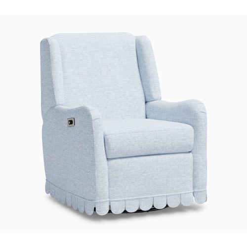 Merced Power Scalloped Recliner Eco Performance Weave Chambray