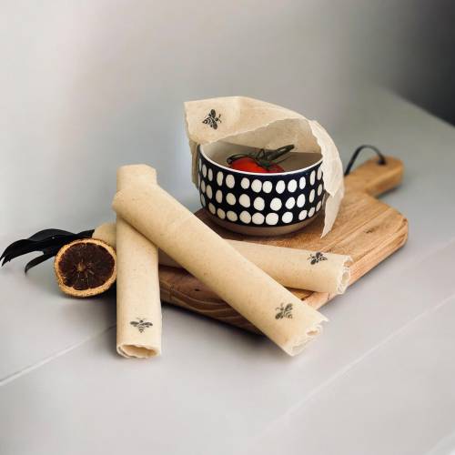 Organic Beeswax Food Wraps, Eco-Friendly, Set of 4 (8")