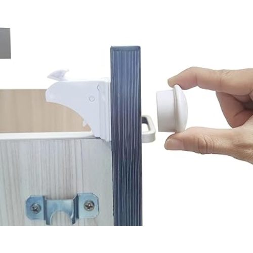 12 Pack Child Safety Magnetic Cabinet Locks with 2 Keys, No Drill Baby Proofing Drawer Locks for Baby Safety, Invisible Adhesive Magnetic Cupboard Locks for Kitchen Cabinet and Drawers