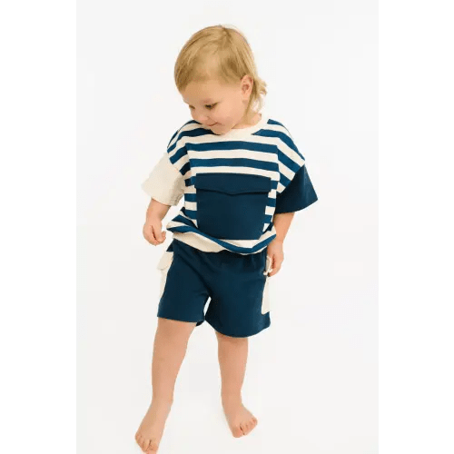 Navy Short Retro Set