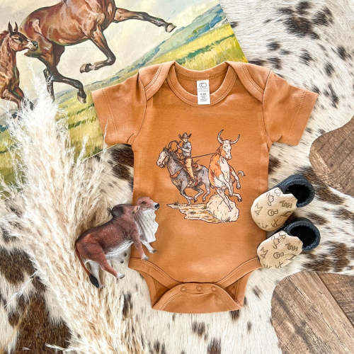 Steer Clear Onesie/Tee (little kid)(ginger) – theFRINGEDpineapple
