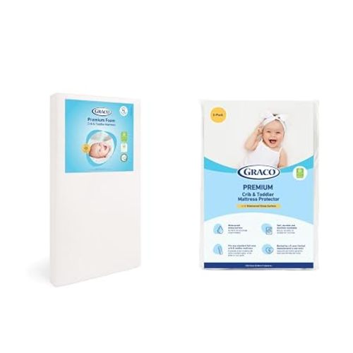 Graco Premium Foam Crib Mattress & Protector Value Bundle (1-Pack)
