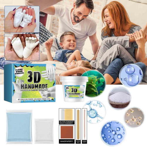 Complete Hand & Foot Casting Kit for Baby, Family Memories, Includes Plaster & Molding Powder for DIY 3D Keepsake, Holiday Gift
