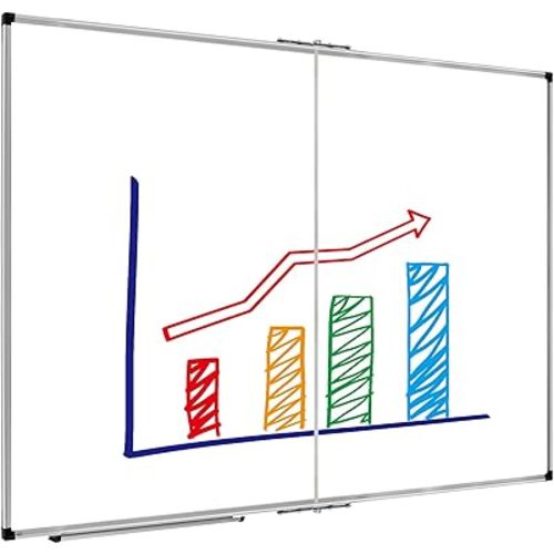 XBoard Dry Erase Board 60 x 48 Inch | Foldable Magnetic White Board for Wall with Marker Tray 5' x 4' | Aluminum Frame Folding Message Presentation Board