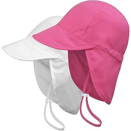 2 Pack Baby Sun Hats UPF 50+ Toddler Beach Hat for Girls Boys 0-4 Years