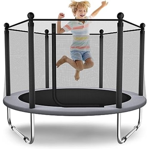 EL&IT·Wings 60 inch/5FT Trampoline for Kids with Net, Indoor Outdoor Toddler Trampoline with Safety Enclosure, Toddler Baby Small Round Trampolines Birthday Gifts for Kids, Age 1-8