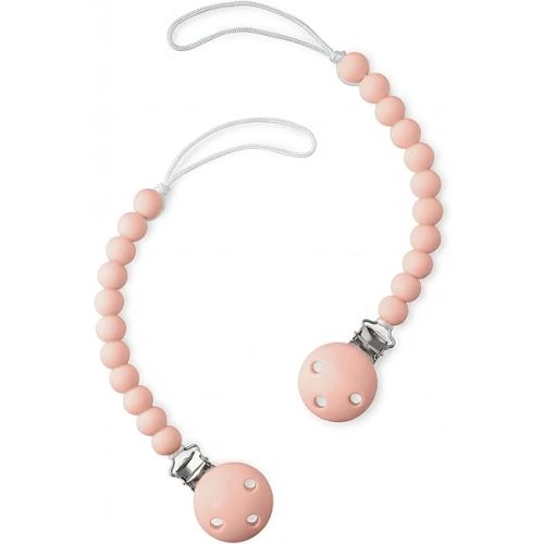 Comfy Cubs Pacifier Clips 2 Pack - 100% Food Grade Silicone Baby Pacifier Clips, BPA & PVC Free - CPSIA Certified, Lightweight and Flexible Baby Gifts - Blush