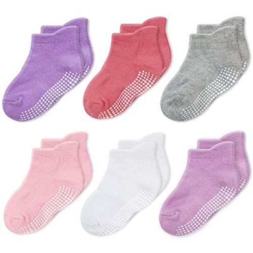 Cozyway Non Slip Socks For Toddlers, Comfortable Ankle Baby Socks in Cute Assorted Colors, Ideal for 1T-3T