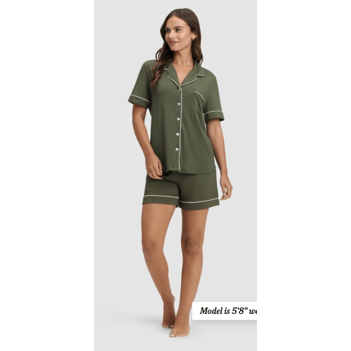 Women's Bamboo Stretch-Knit Short Sleeve Pajama Set | Cozy Earth