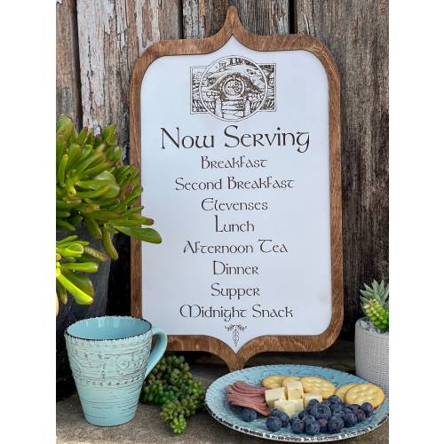 Second Breakfast Wood Engraved Sign – Fantasy Kitchen Decor | Ring & Shire Inspired