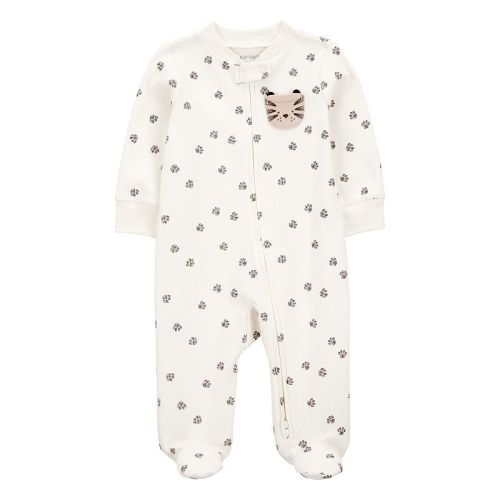 Baby Carter's Tiger Print 2-Way Zip Cotton Sleep & Play Pajamas